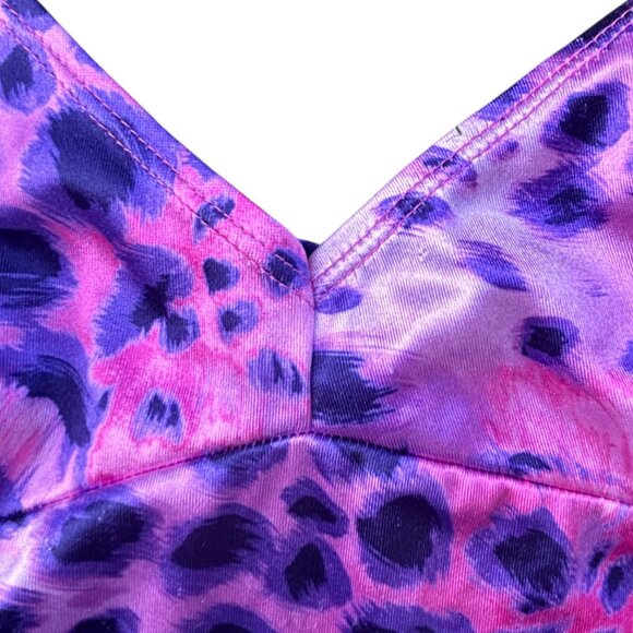 Vintage Y2K Frederick's of Hollywood Babydoll Leopard Print Cami L Stretch Satin - Picture 4 of 8